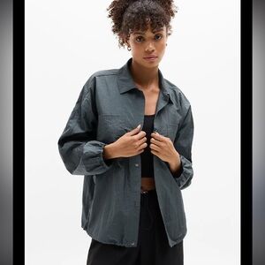 NWOT ATHLETA Lunar Sheen Shirt Long Sleeve Dark Rinse